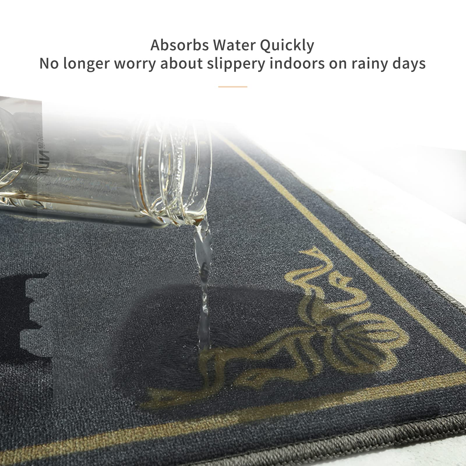 Custom Logo Doormat with Non-Slip Rubber Backing - Washable Entrance Runner Rug 3'x2' (90x60cm) - Personalized Home & Office Floor Mat for High Traffic Areas