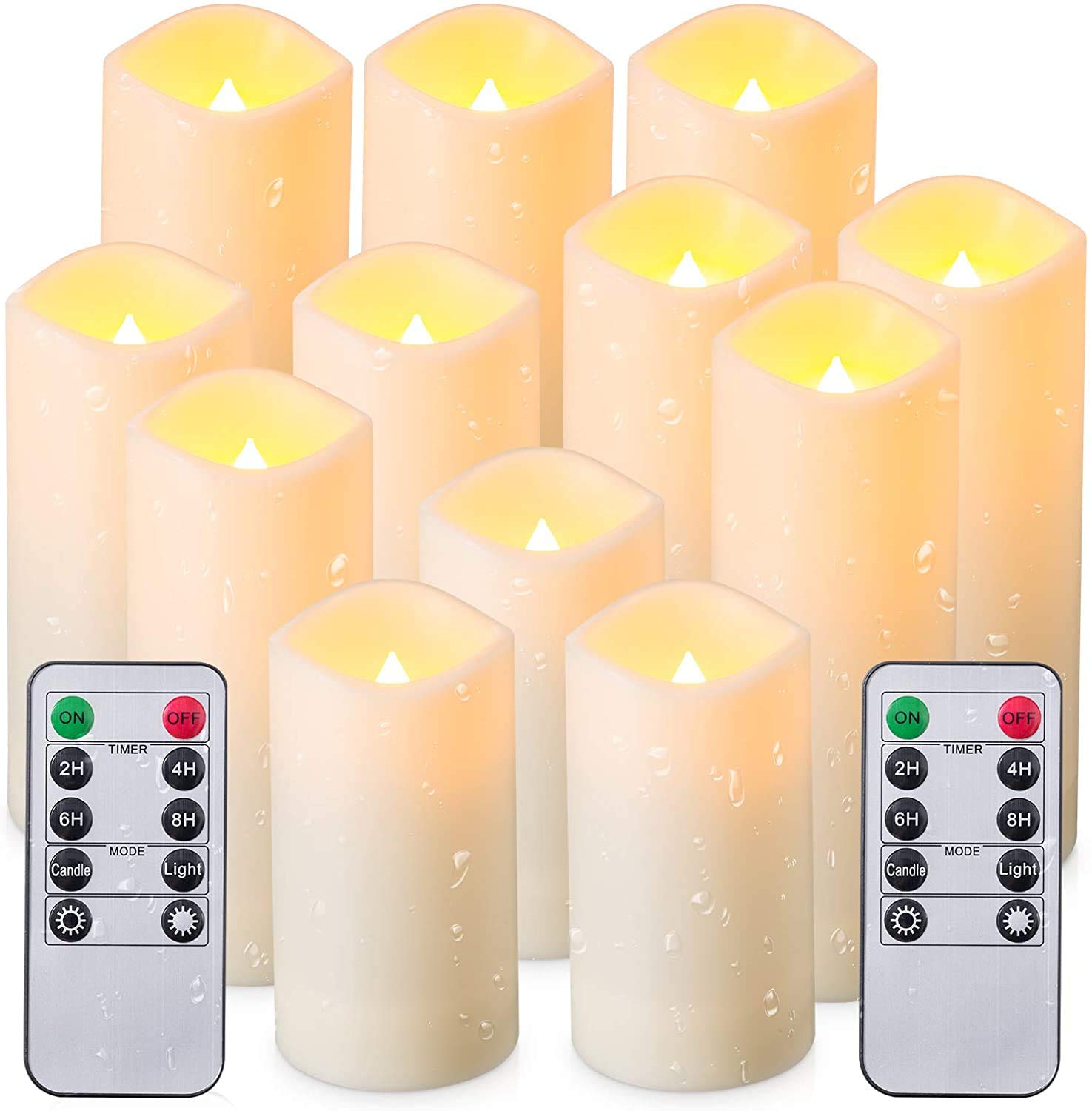 Flameless LED Candles Set of 12 - Waterproof for Indoor & Outdoor Decor