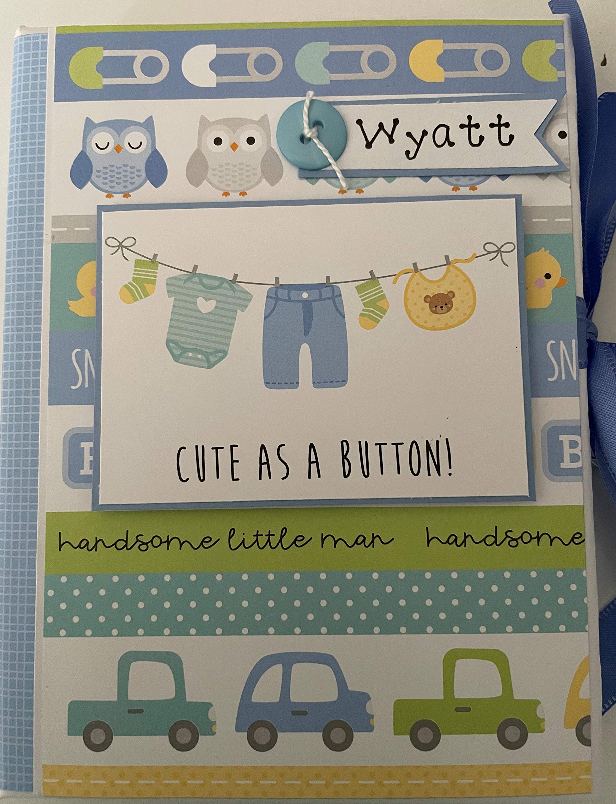 Personalized Baby Boy Photo Album - Custom Baby Boy Brag Book & Memory Book - Perfect Baby Shower Gift & Grandparent Keepsake - 4x6 Inch Photo Book for Newborn Memories - Ideal for Sip and Share Parties & First Year Milestones