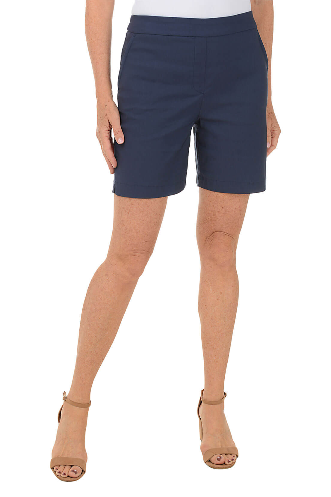 Classic Side Slit Pull On Shorts for Women - Comfortable Stretchy High Waist Casual Shorts | Perfect for Yoga, Running, Gym & Summer Outfits