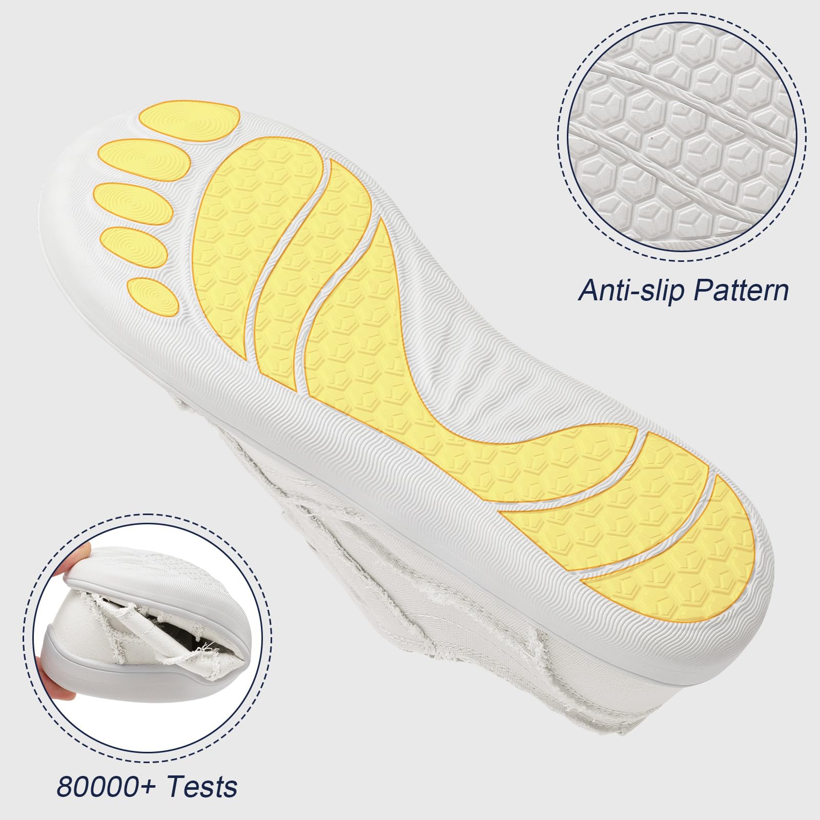 XIHALOOK Women's Canvas Slip-On Walking Shoes - Wide Toe Barefoot Sneakers, Zero Drop Minimalist Loafers for Casual Wear, Travel & Outdoor Activities