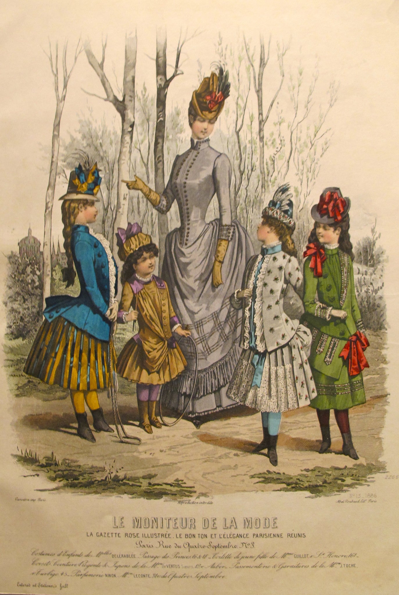 1886 Moniteur de la Mode - Vintage Parisian Ladies Fashion Plate 13 | Antique French Fashion Illustration | Perfect for Historical Costume Research & Victorian Era Decor