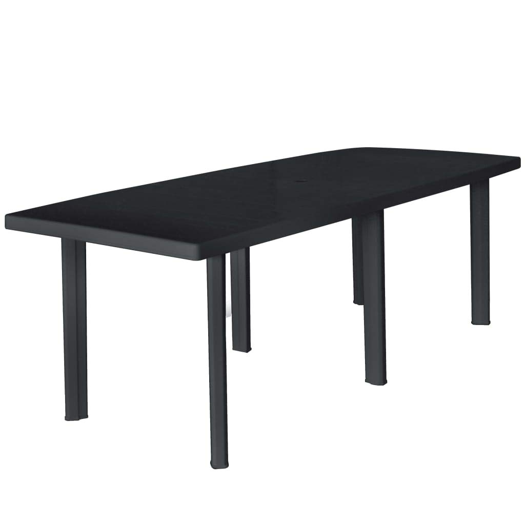vidaXL 82.7x37.8x28.3 Inch Outdoor Dining Table - Weather-Resistant Plastic Frame Patio Bistro Table for Garden, Deck, Backyard - Anthracite Color | Perfect for Outdoor Entertaining, BBQ Parties & Relaxing in the Garden