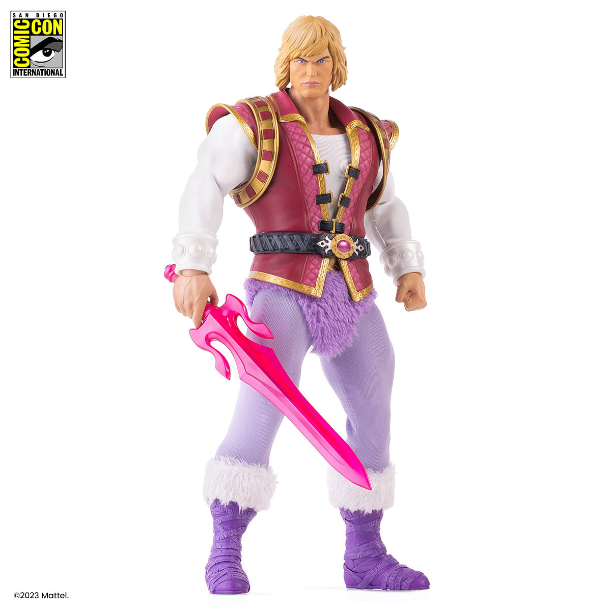 Masters of the Universe Prince Adam 1/6 Scale Action Figure SDCC Exclusive Collectible - Perfect for Display, Gifts, and Comic-Con Fans