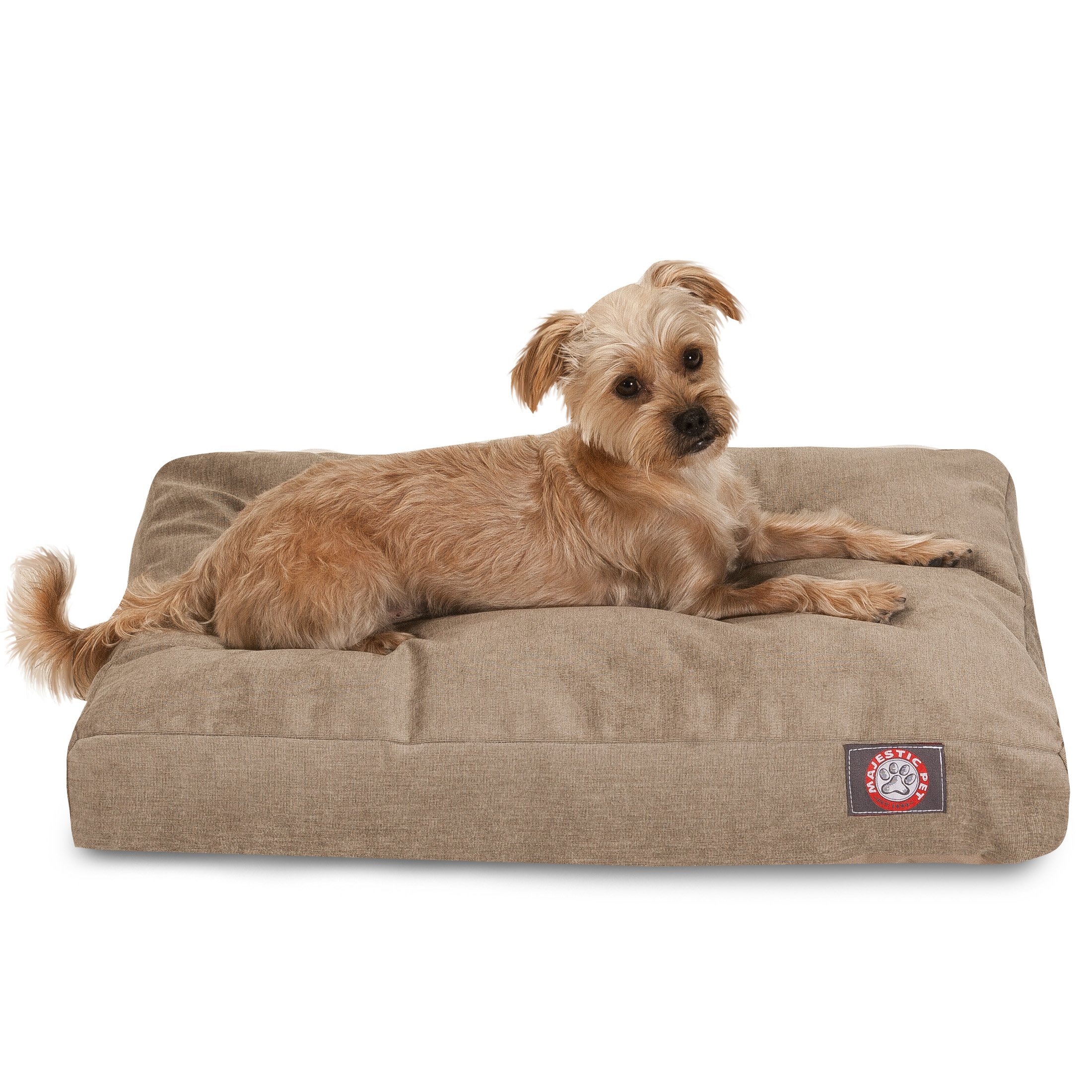 Majestic Pet Villa Rectangle Washable Dog Bed – Non-Slip Comfortable Crate Bed with Removable Cover – Kennel Sleeping Bed for Small Dogs – Soft Polyester Fiber in Pearl Color – Perfect for Crates, Living Rooms & Bedrooms