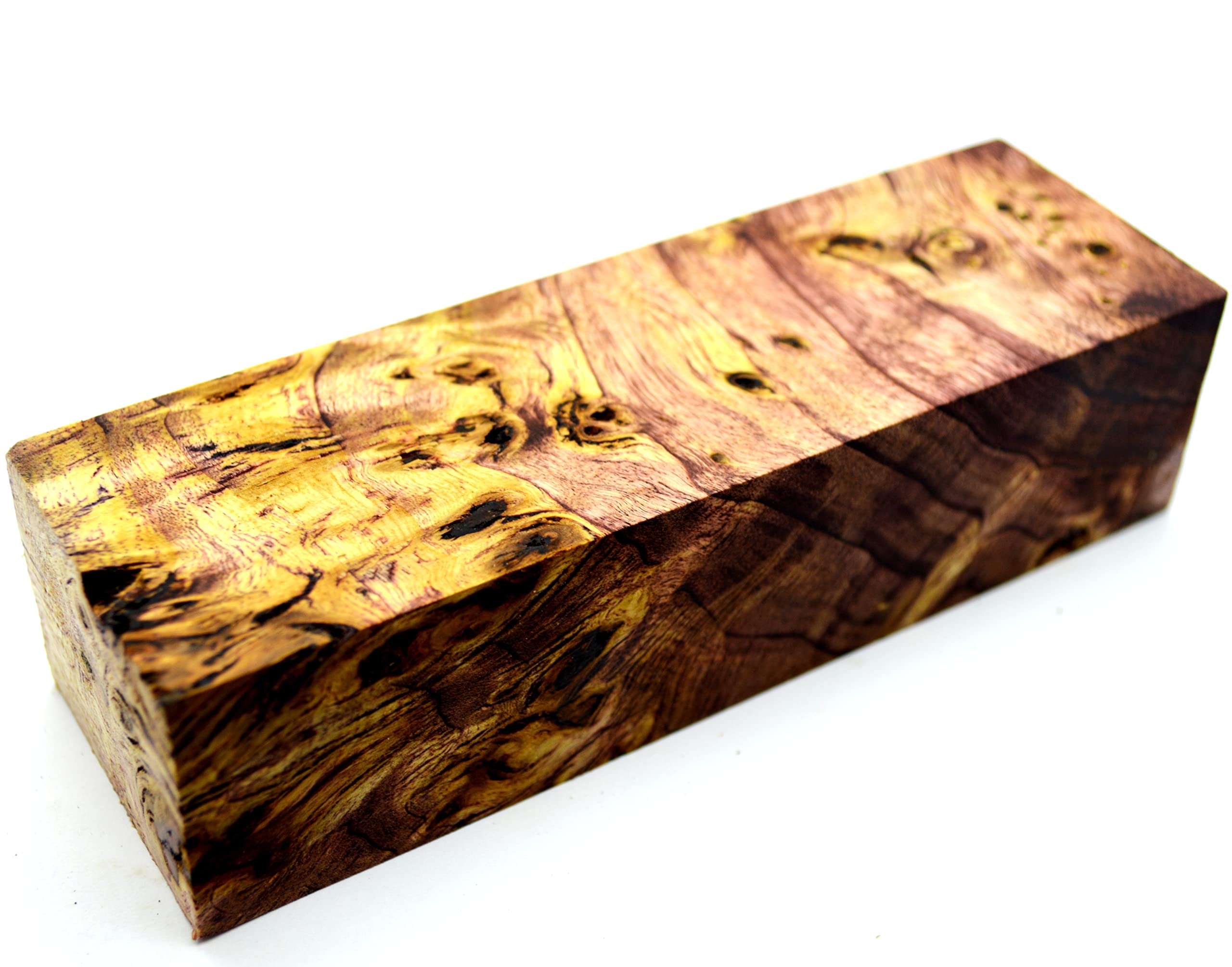 Stabilized Burl Wood Turning Blank for Knife Handles - Cactus Juice Stabilized - Perfect for Custom Knife Making, Woodworking, and DIY Craft Projects (#235)