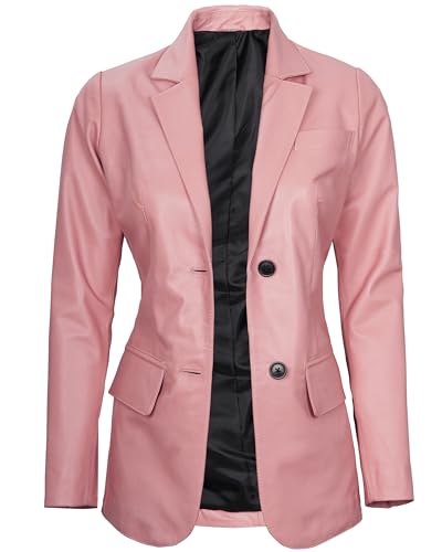 Pink - Leather Blazer Women