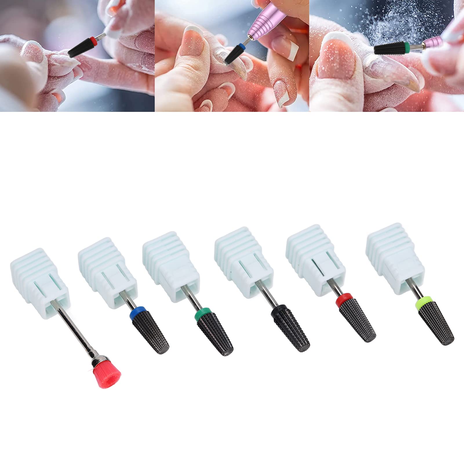 Professional Nail Drill Bits Set - 2-Way Rotation Tungsten Steel Gel Polish Removal Kit with Dust Brush & Grinding Heads for Manicure Pedicure | Home Salon & Nail Art Accessories | Perfect for DIY Nail Care & Professional Salons