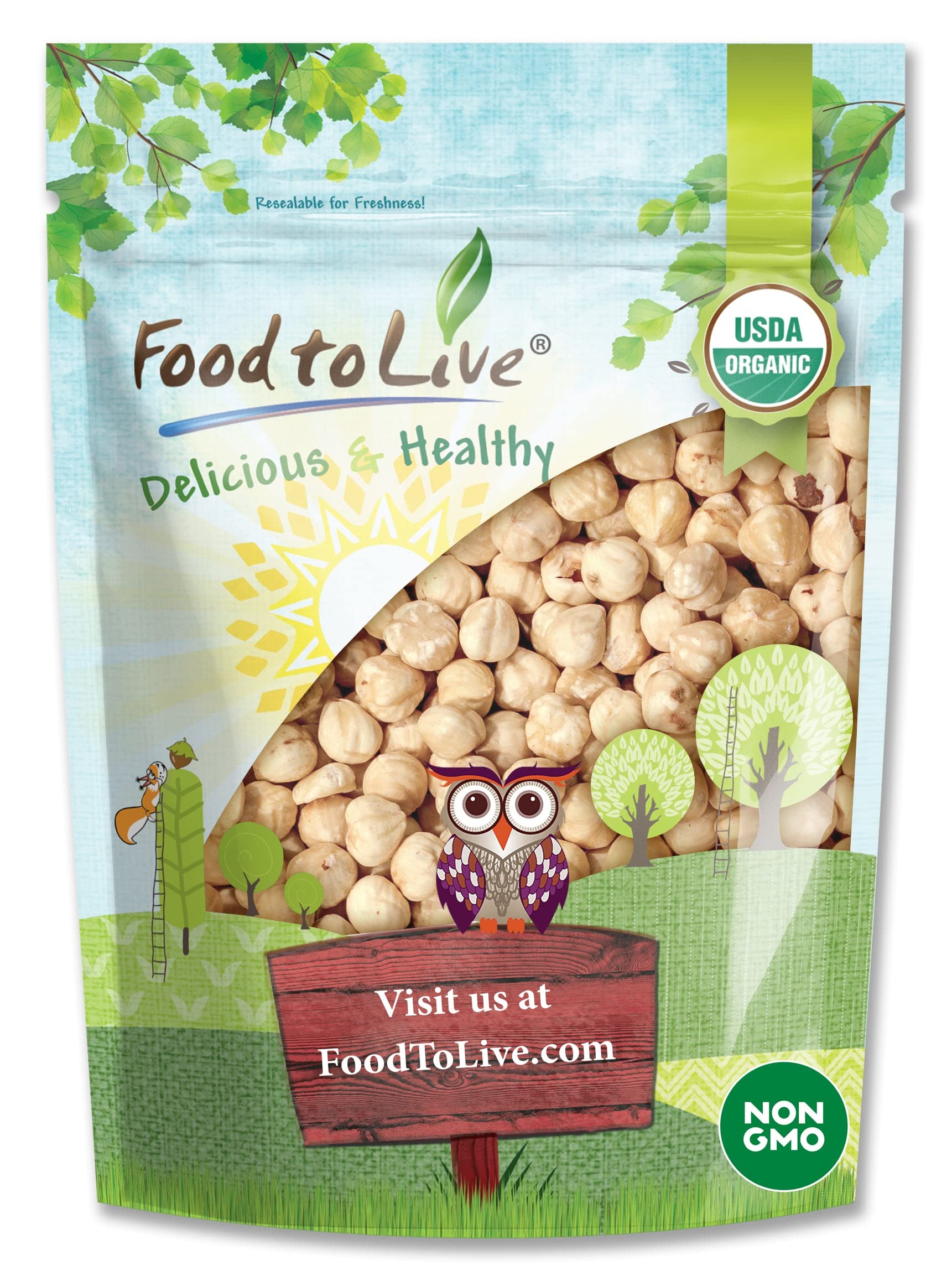 Organic Raw Blanched Hazelnuts 4lbs - Non-GMO, Skinless, Unsalted, Unroasted, Vegan Bulk Nuts | High Protein Superfood | Perfect for Baking, Desserts, Nut Butter & Healthy Snacks | Premium Quality for Home Chefs & Food Enthusiasts