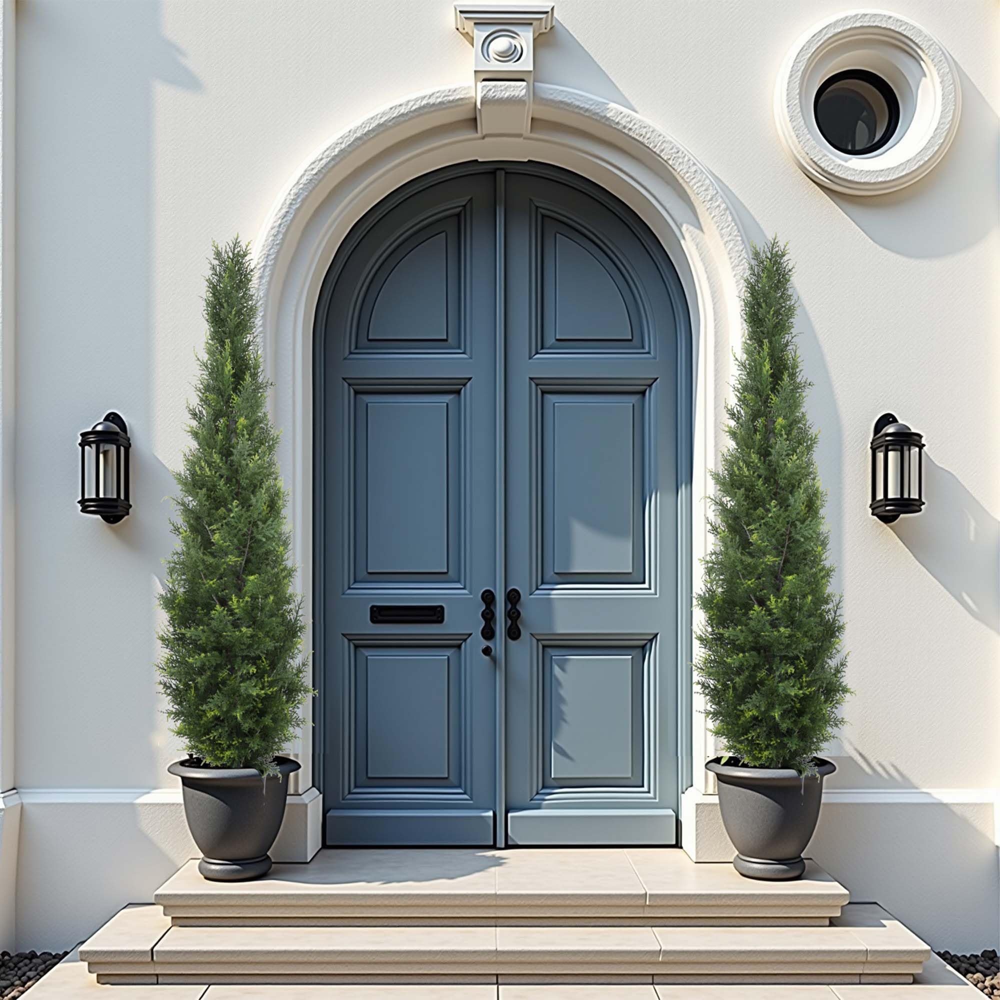 5FT Artificial Cedar Topiary Trees - Set of 2 Potted Fake Cypress Trees, Faux Evergreen Plants for Home, Porch, Garden Decor | Indoor & Outdoor Decoration, Wedding & Party Centerpieces