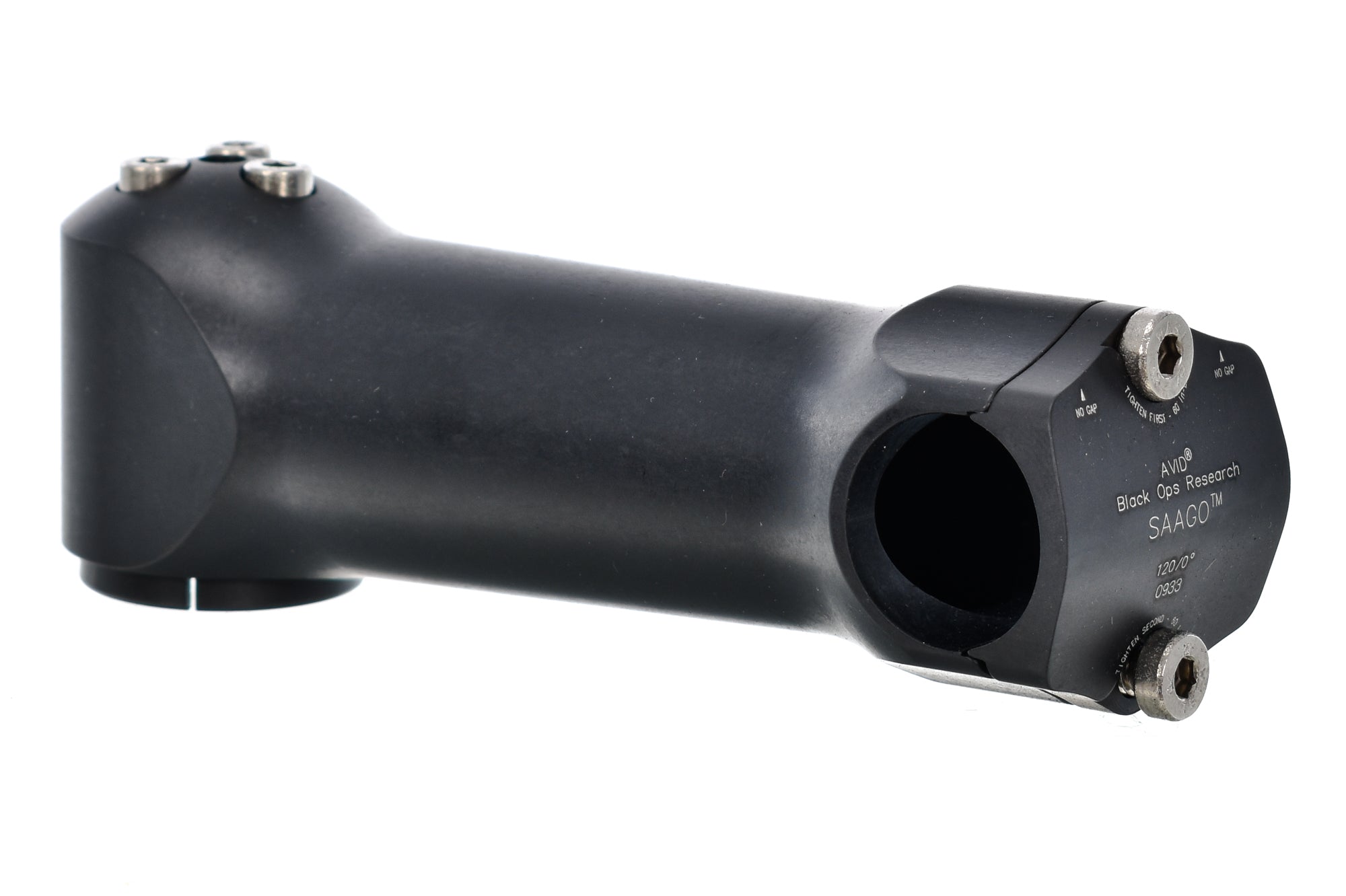 Avid Black Ops Research Saago Stem 25.4mm Clamp 120mm 0 Degree Black MTB Bicycle Handlebar Stem for Mountain Bike & Road Cycling - Perfect for Trail Riding and Commuting