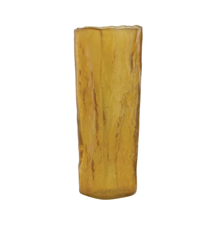 Hand Blown Amber Glass Vase - Elegant Home Decor for Centerpieces, Wedding Decorations & Floral Arrangements - Perfect for Living Room, Dining Table & Gift Giving