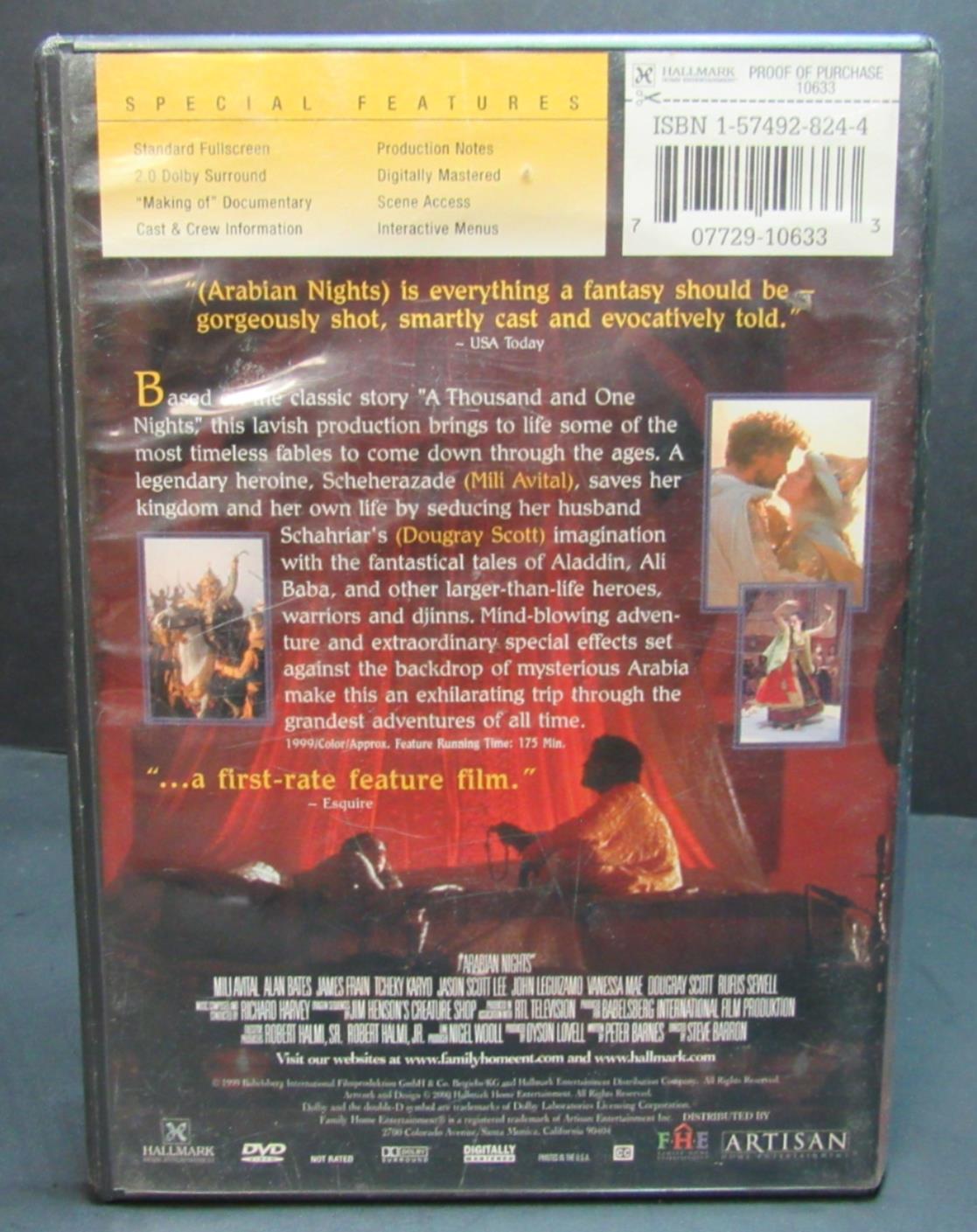 Arabian Nights DVD - Mili Avital, Alan Bates, James Frain | Classic Adventure Fantasy Film | Perfect for Movie Nights & Gift Giving | Free US Shipping
