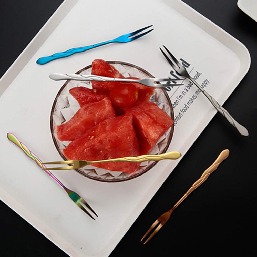 10-Piece Reusable Stainless Steel Fruit Forks - Elegant Party Fruit Picks for Appetizers, Desserts, and Charcuterie Boards | Perfect for Weddings, BBQs, and Cocktail Parties