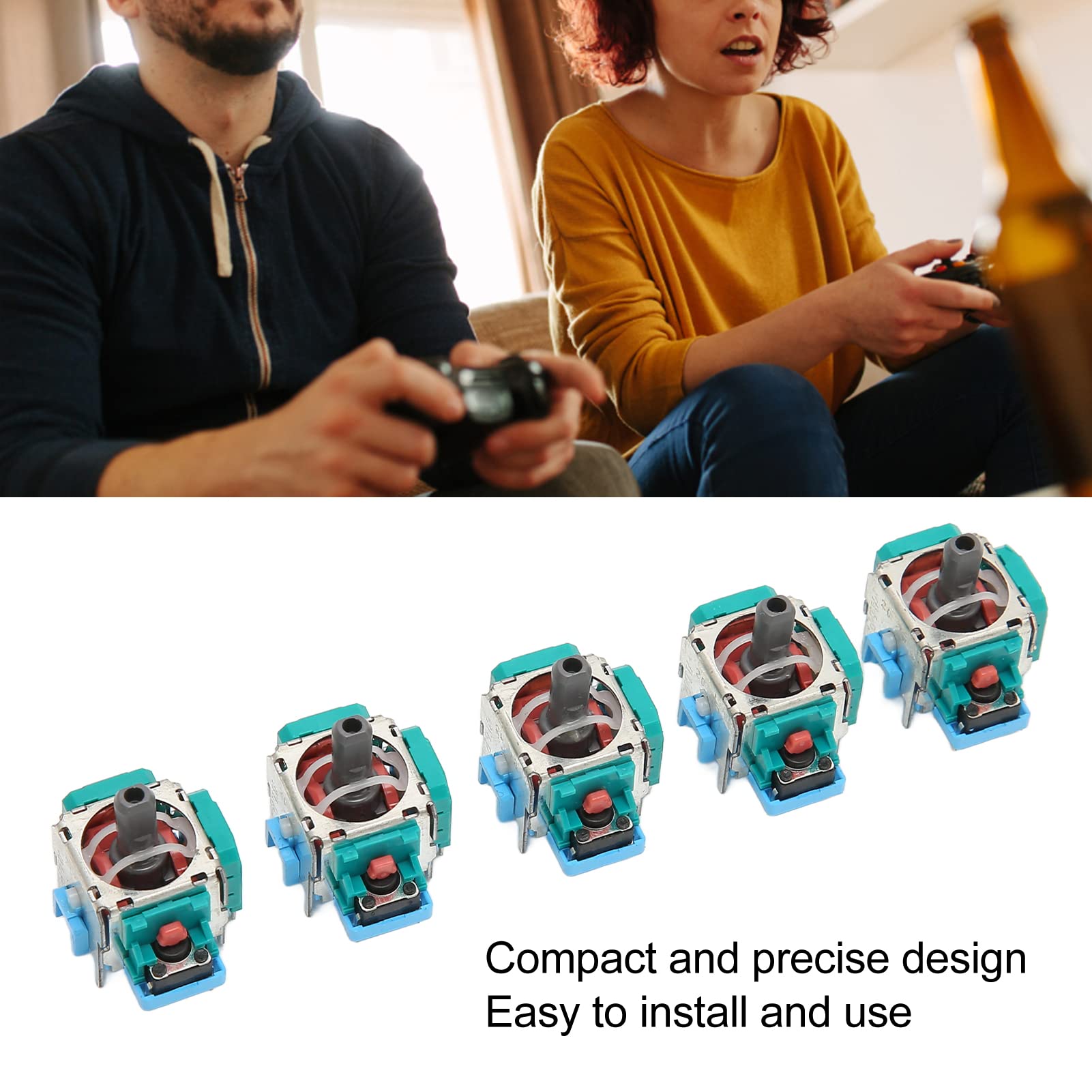 PS5 Controller Joystick Replacement - 3D Analog Stick Module, PS5 Controller Potentiometer Spare Parts - Compatible with PS5 Controller for Gaming, Repair & DIY Projects