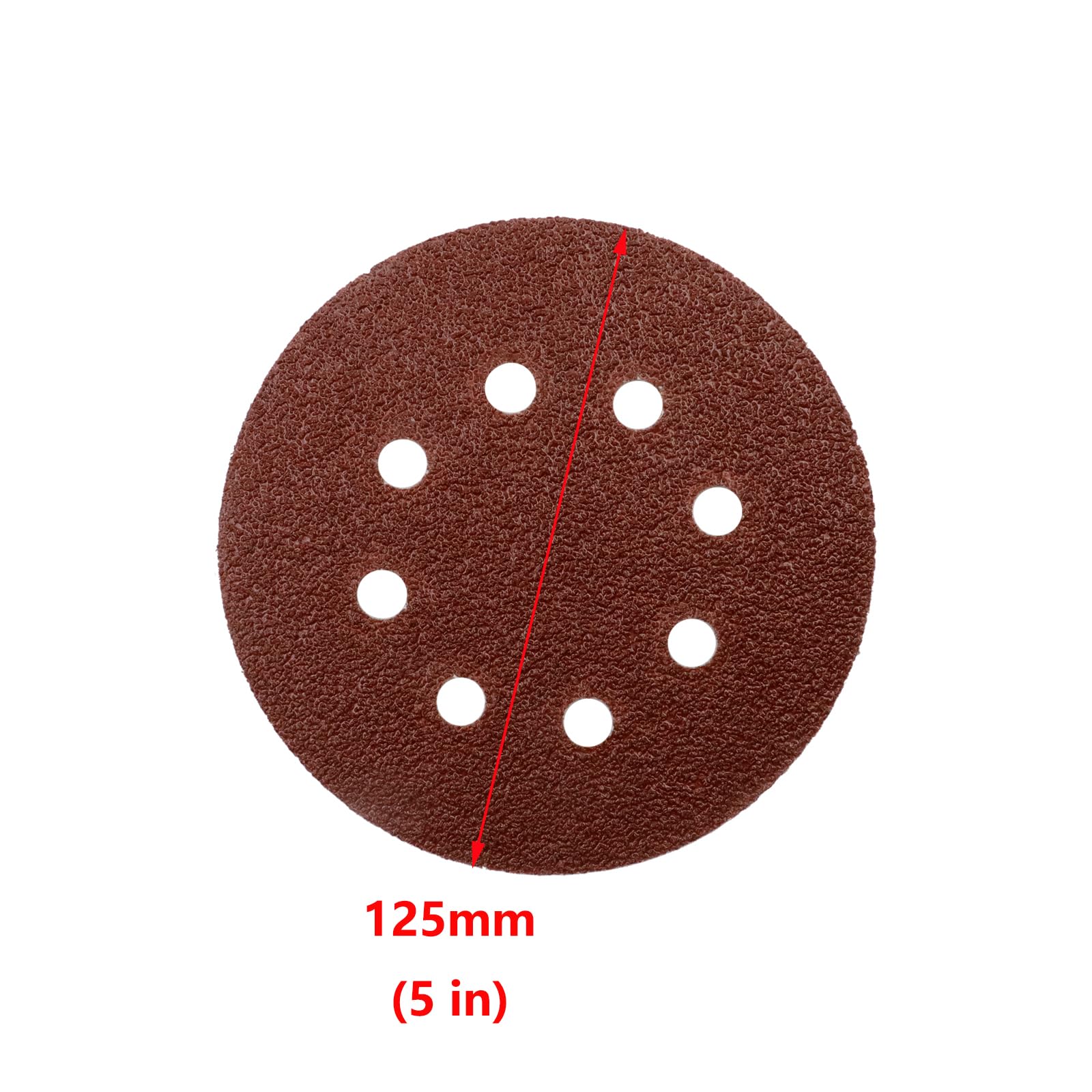 50-Pack 5-Inch 40 Grit Sanding Discs - 122mm 8-Hole Hook & Loop Sandpaper for Angle Grinder & Random Orbit Sanders - Durable Abrasive Polishing Pads for Wood, Metal & Auto Body Work
