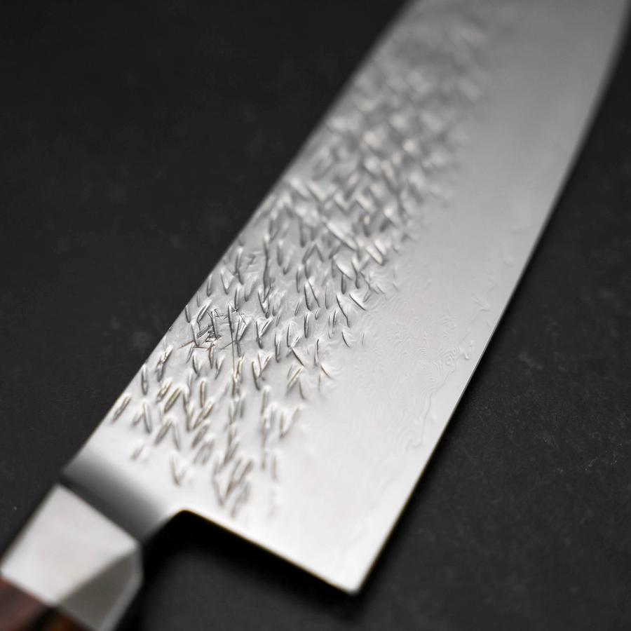 Premium Santoku SG2 Tsuchime Damascus Chef Knife 7.1