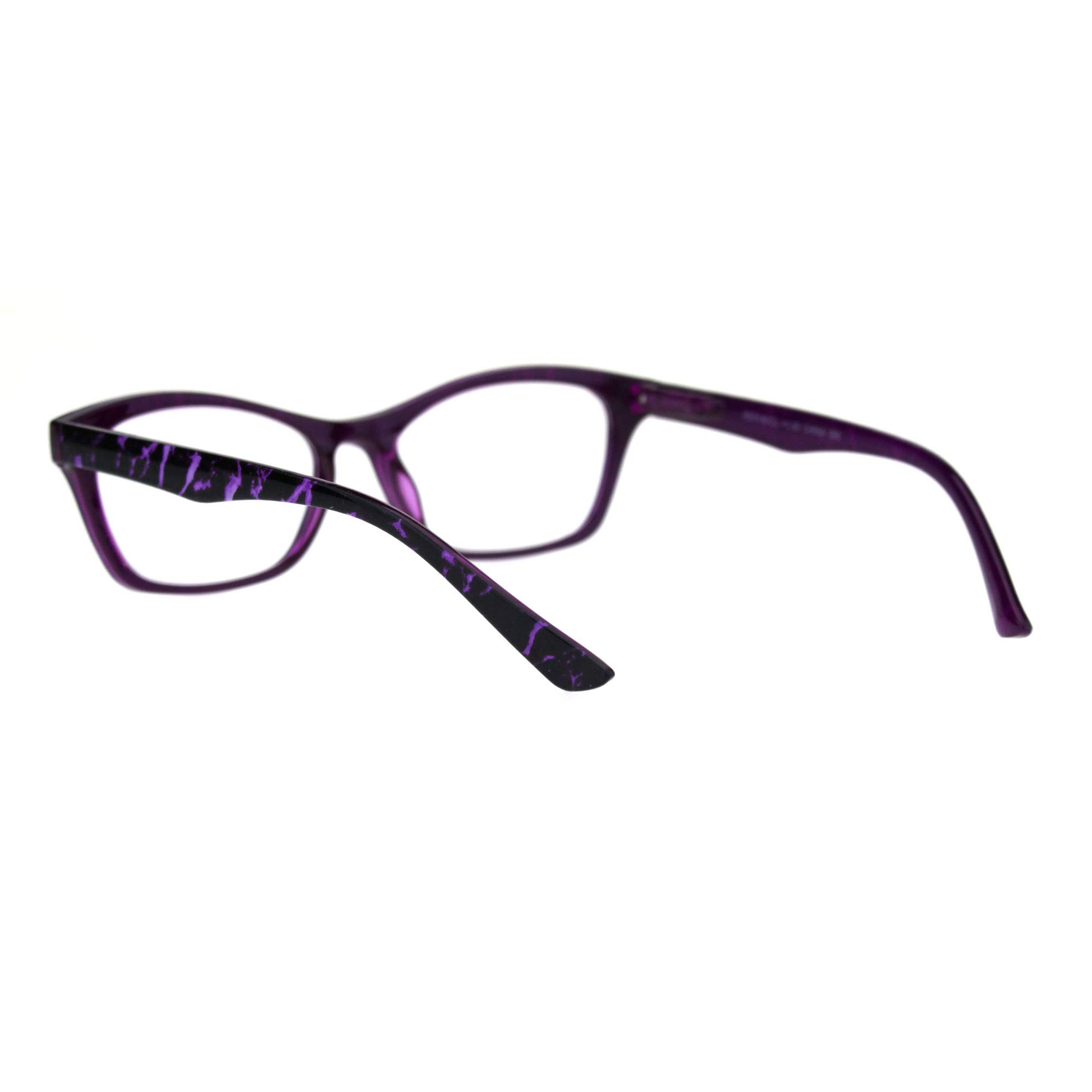 SA106 Women's Rectangular Marble Print Plastic Reading Glasses - Lightweight & Durable for Work, Reading, and Computer Use