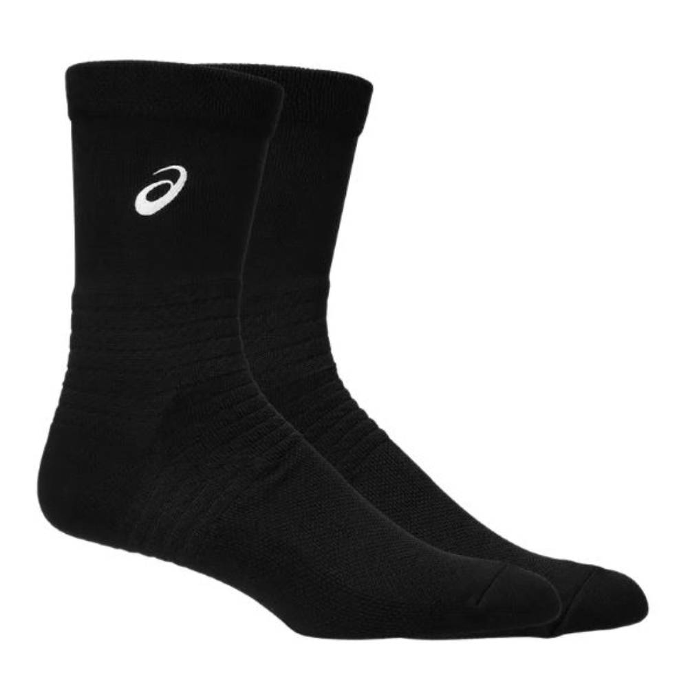 ASICS Resolution Crew Socks - Performance Black Athletic Socks for Running, Basketball & Workout - Moisture-Wicking & Cushioned Support for Men & Women