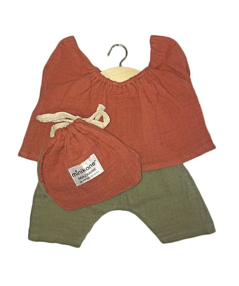 Minikane Mazarine Set for Baby Dolls - Sienna & Olive Green Outfit | Perfect for Doll Dressing, Collecting & Playtime Accessories