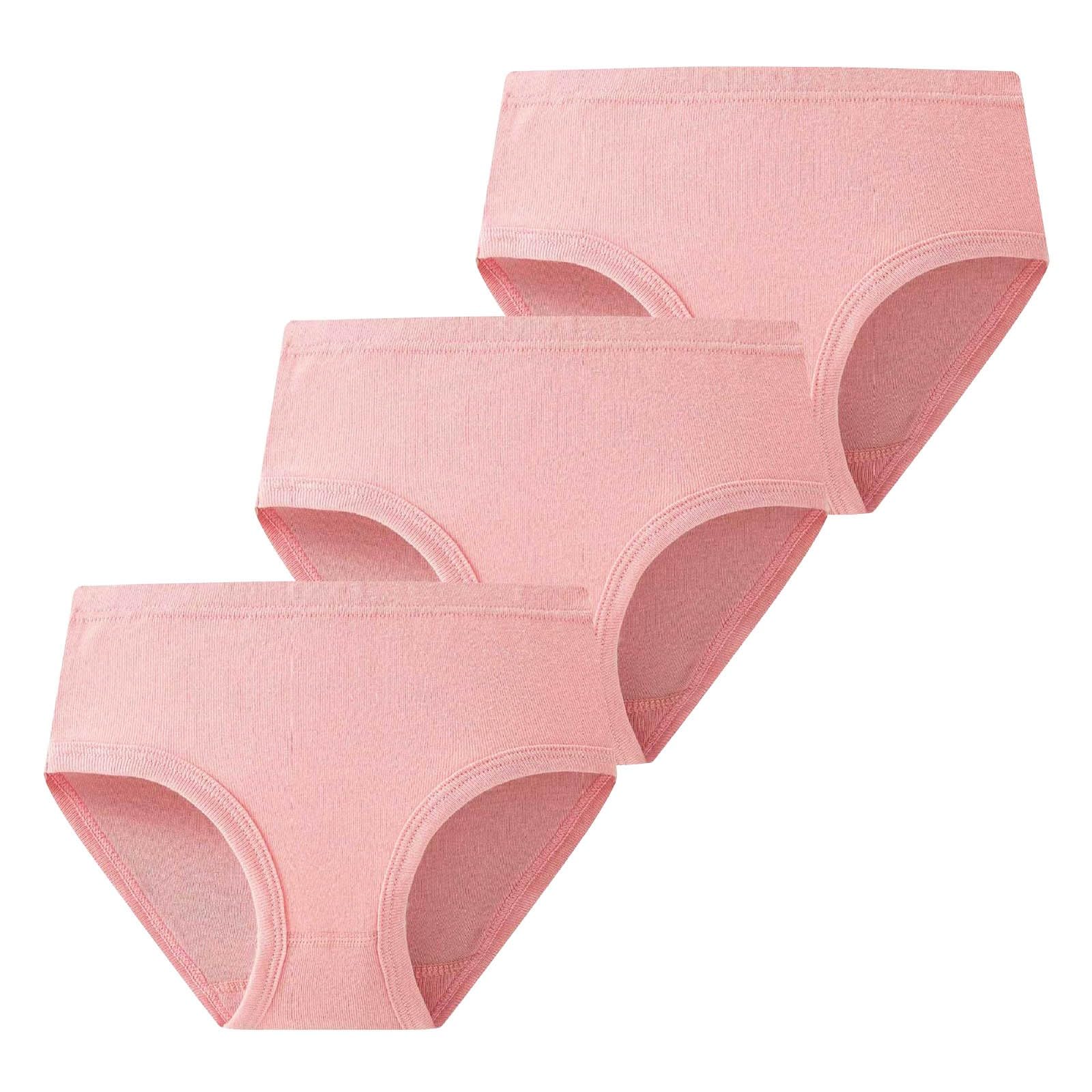 Mercatoo Baby Girls Cotton Training Underwear - Soft Breathable Solid Color Panties for Toddlers & Teens - Pack of 3 Boy Cut Style - Perfect for Potty Training, Daycare & Playtime