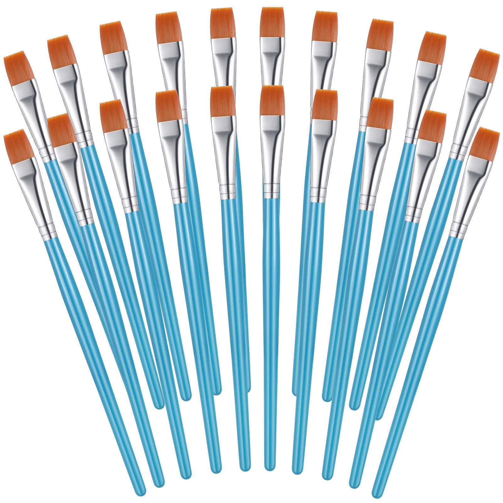 Zonon 20-Piece Flat Paint Brush Set - 1/2 Inch Acrylic & Watercolor Brushes for Artists - Bulk Oil, Canvas & Face Painting Supplies - Perfect for Professional Artwork, DIY Crafts & Home Decor Projects
