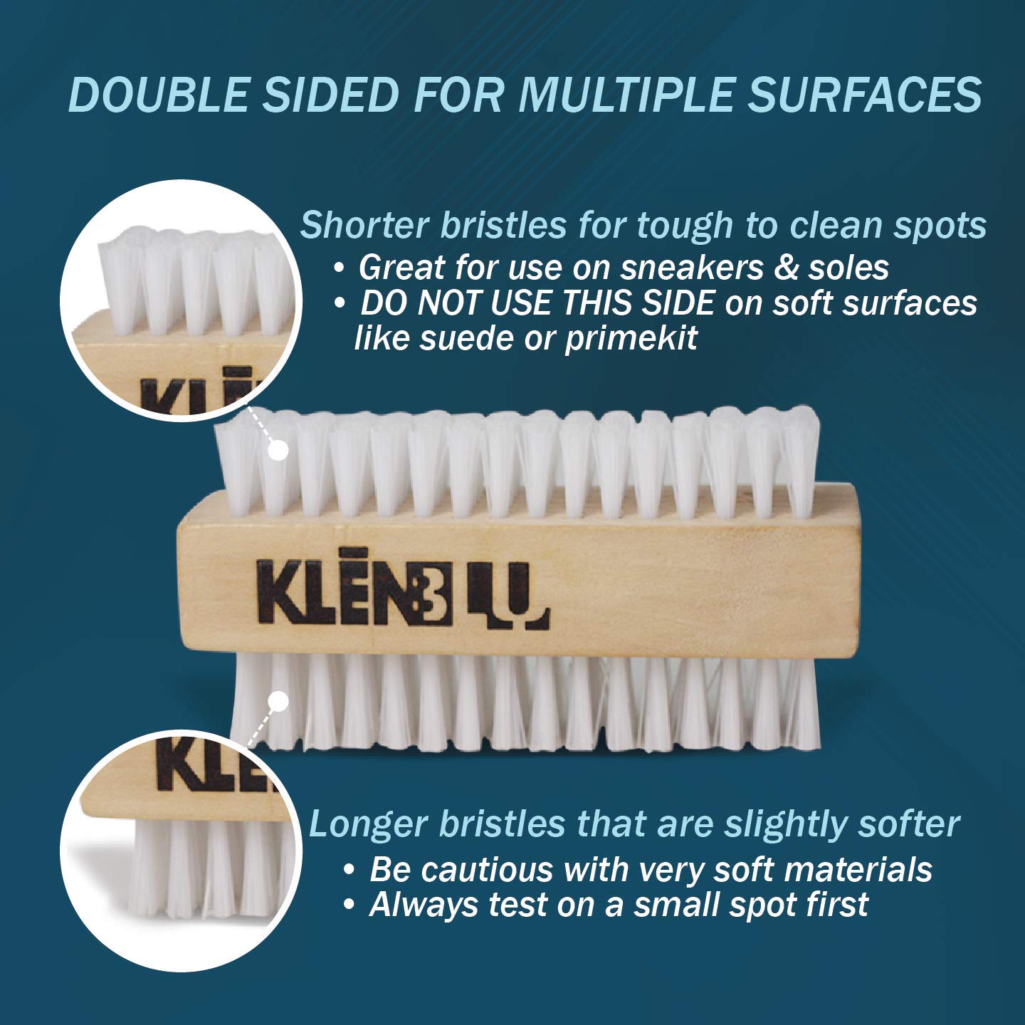 Premium Double-Sided Wooden Shoe Cleaning Brush with Nylon Bristles - Sneaker & Shoe Care Kit for Men Women - Perfect for Cleaning White Shoes, Sneakers, Boots & Sports Gear