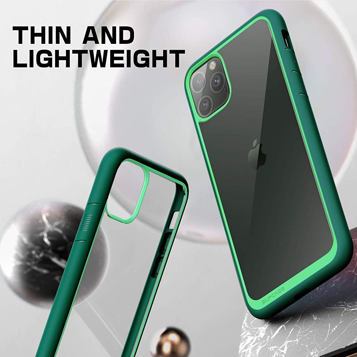 Apple iPhone 11 Pro Max 6.5 Inch Shockproof Case - Unicorn Beetle Style Clear Protective Cover with Green Accents | Perfect for Outdoor Activities, Travel & Daily Protection