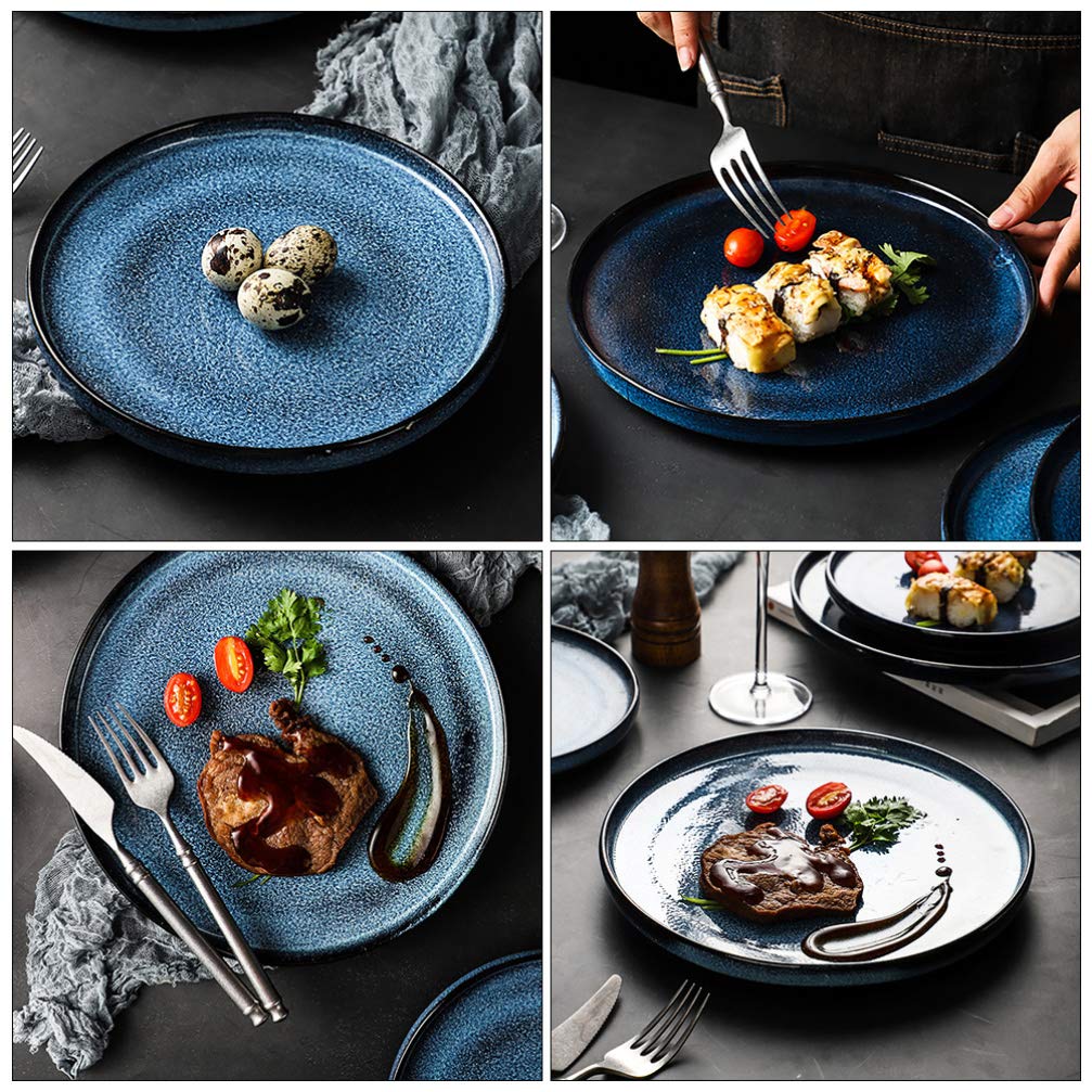 Ceramic Steak Plate - Western Food Dish for Pasta & Snacks - Durable Tableware for Dining