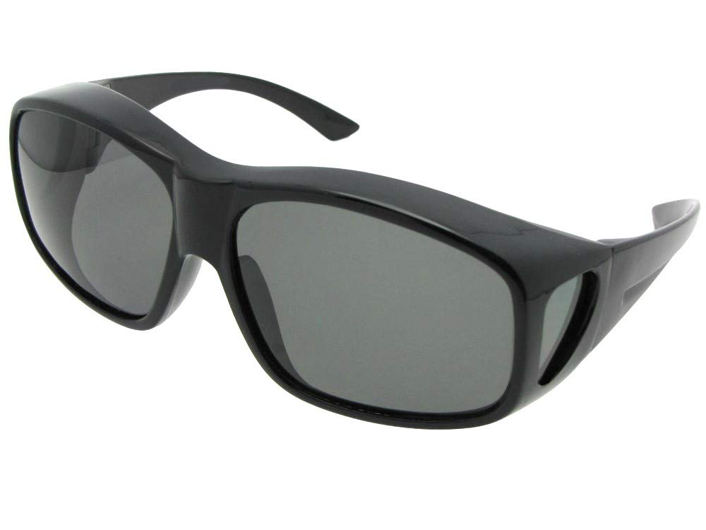 Extra Large Wrap Around Polarized Fit Over Sunglasses for Men - UV Protection, Side Shields, Sunglasses Over Glasses (F19) - Perfect for Driving, Fishing & Outdoor Activities
