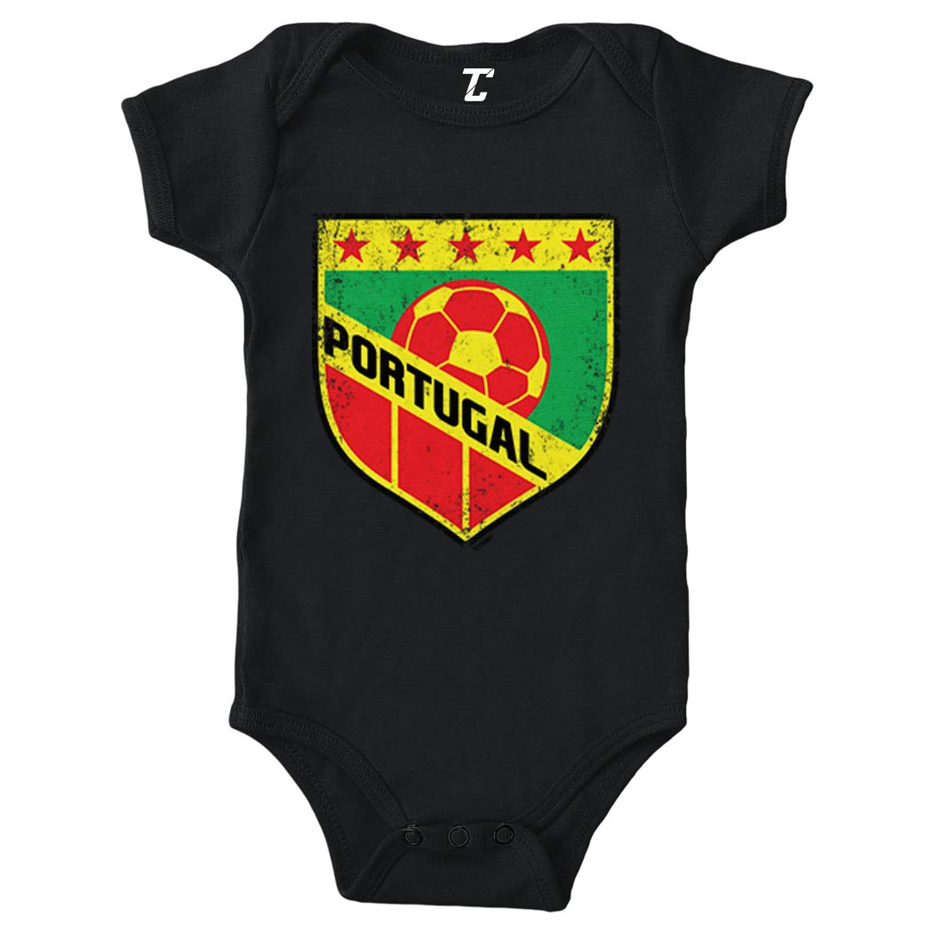 Portugal Soccer Distressed Badge Bodysuit - Vintage Football Fan Outfit for Women & Men - Perfect for Game Day, Parties & Cosplay
