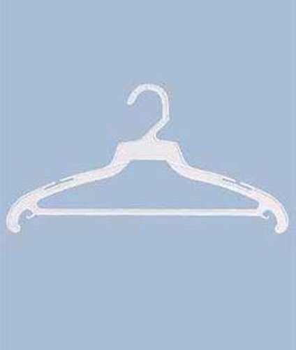 250-Pack White Plastic Hangers 16 Inches with Hang Bar - Bulk Closet Organizers for Retail, Laundry & Home Storage