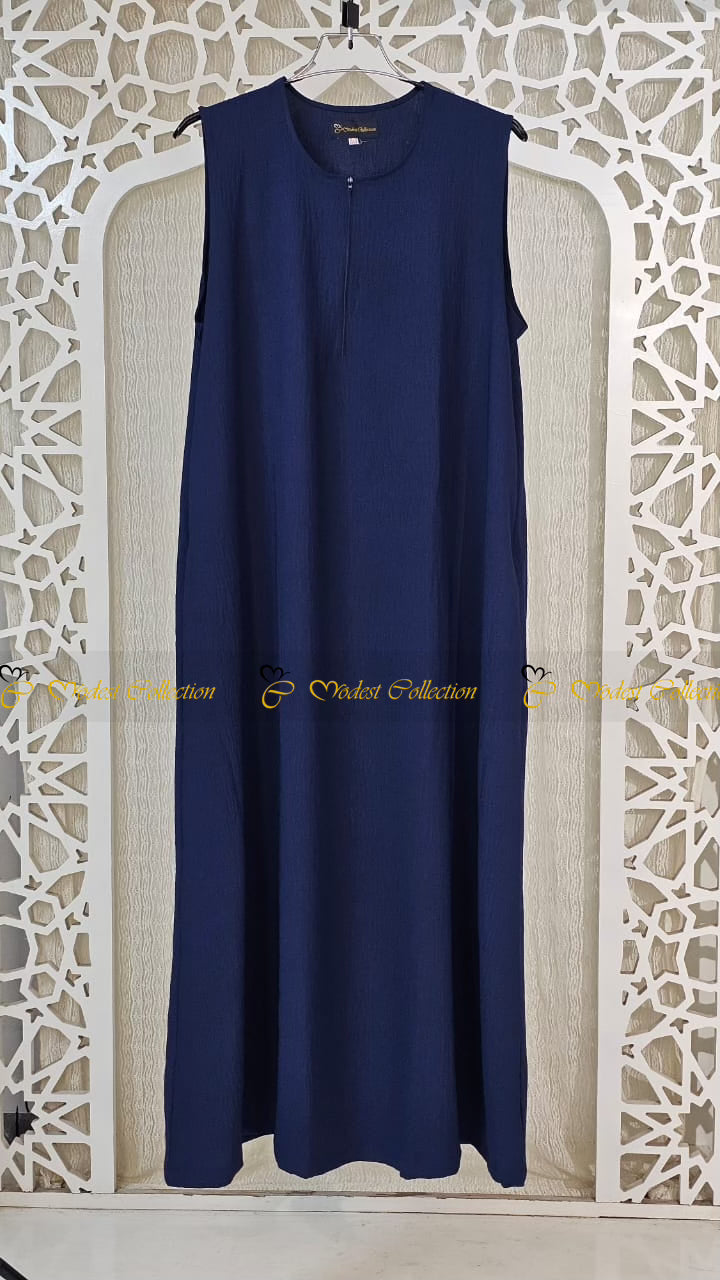 Navy Blue A-Line Sleeveless Innerwear - Perfect for Layering Under Dresses, Tops, and Formal Wear