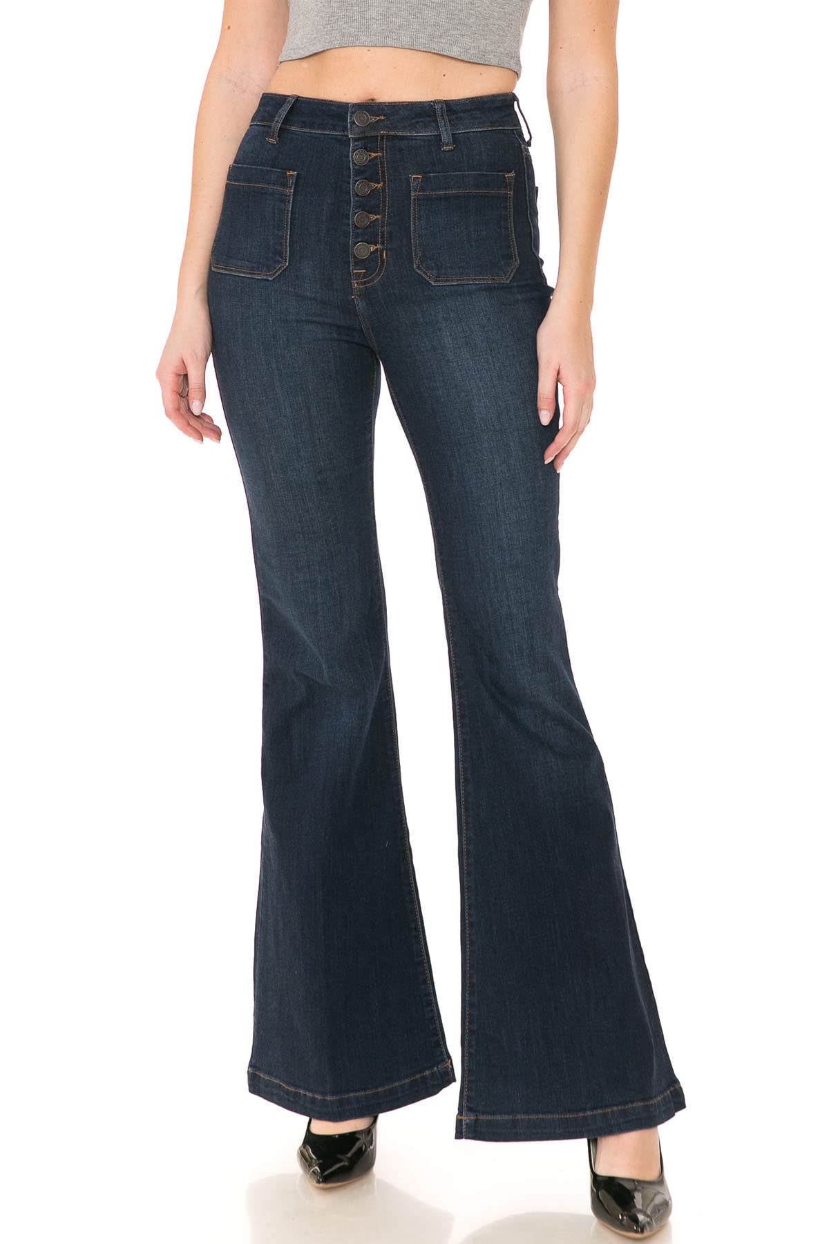 Cello Jeans for Women - High Waisted Striped Flared Bell Bottom Pants | Vintage 70s Style Denim Jeans | Perfect for Casual Wear, Parties & Retro Fashion Outfits