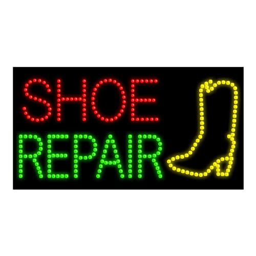 Shoe Repair LED Light Sign #20699 - Bright Illuminated Storefront Sign for Cobblers & Shoe Shops - Perfect for Storefronts, Windows & Entryways