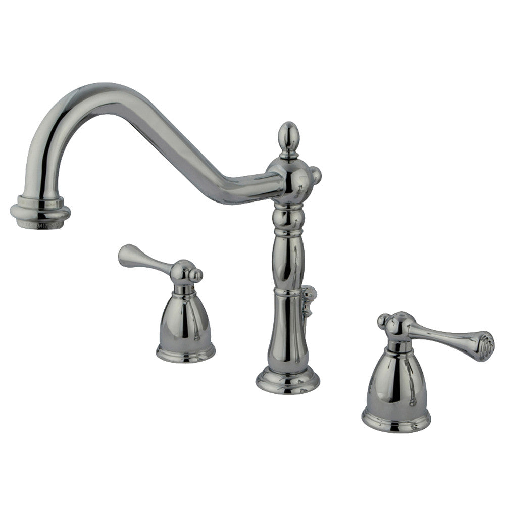 Kingston Brass KB7972BL 8-Inch Widespread Bathroom Faucet - Modern Matte Black Finish for Vanity Sinks, Perfect for Home & Hotel Bathroom Renovations