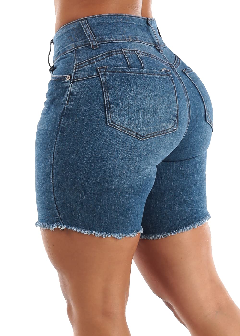 Women's Butt Lifting Stretch Denim Bermuda Shorts - High Waist Biker Shorts for Workout & Casual Wear | Perfect for Gym, Running, Yoga & Everyday Outfits