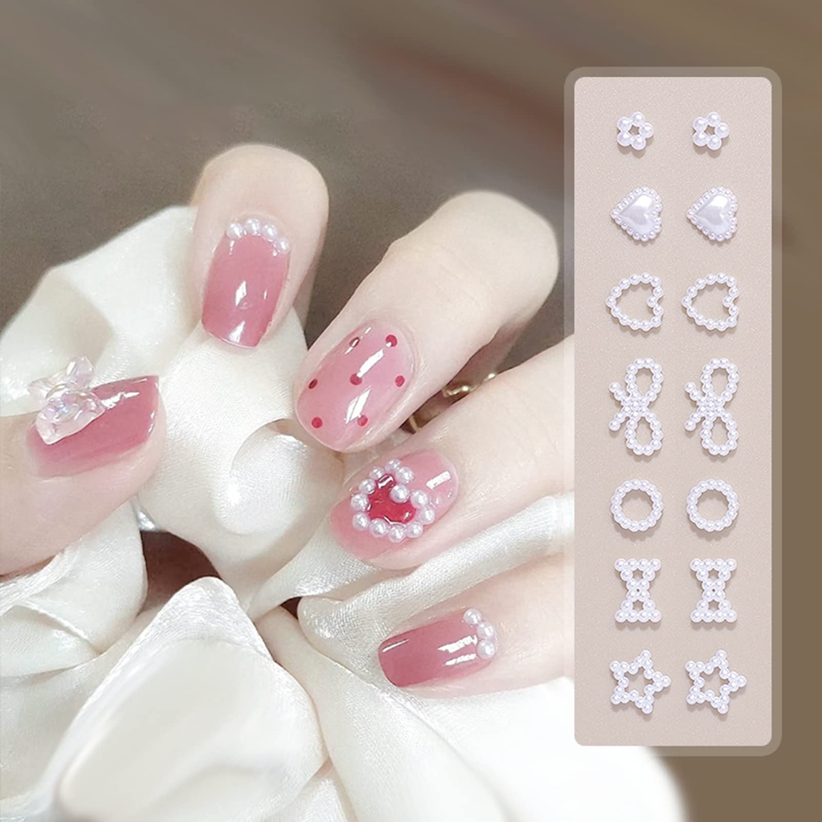 3D Nail Rhinestones - 50Pcs French Style Flat Back Pearls for Nail Art Design | Perfect for Manicure & DIY Decoration