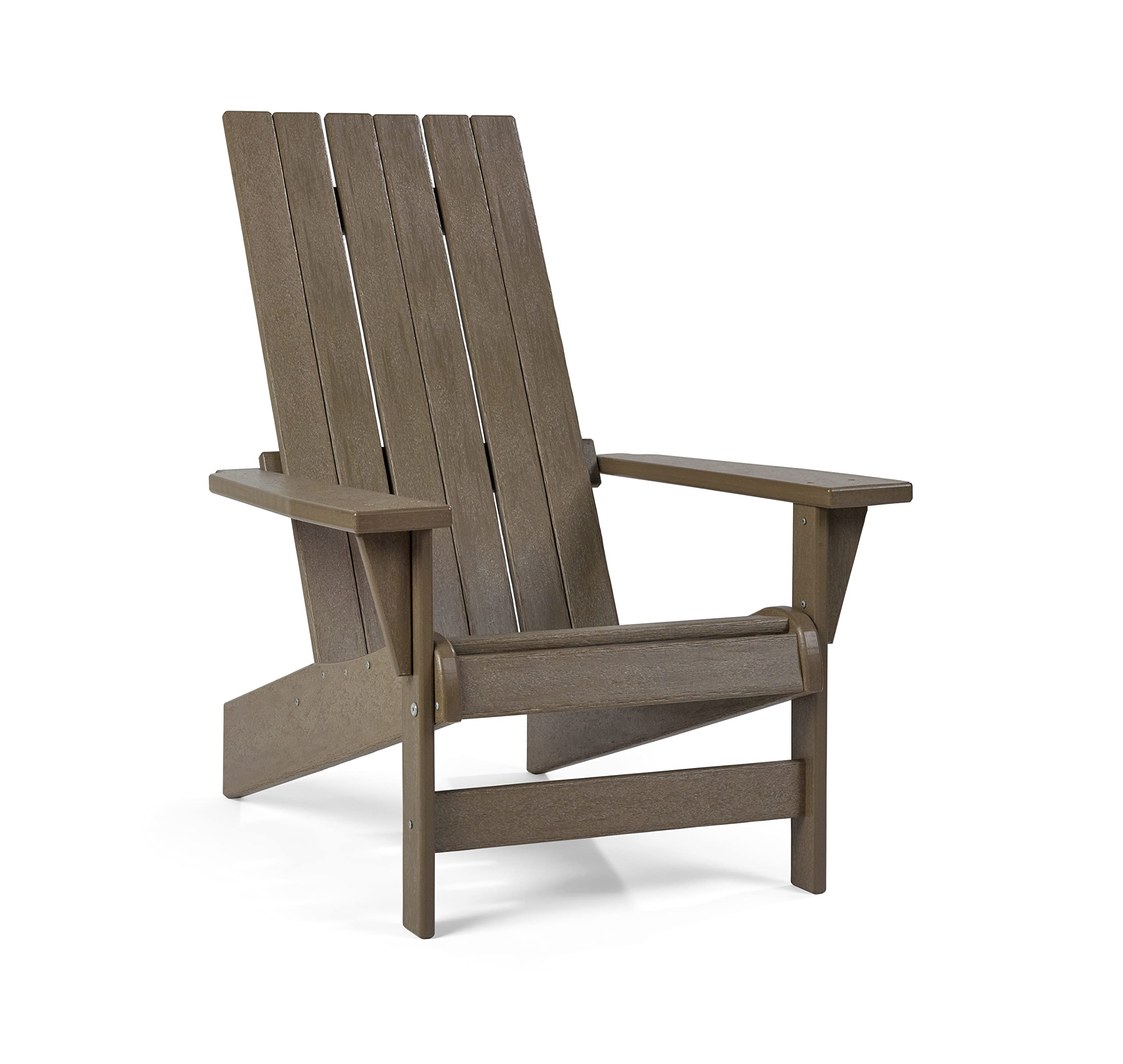 Keter Montauk Weatherproof Adirondack Chair - Durable Outdoor Furniture for Pool, Patio & Fire Pit - Easy Assembly Sturdy Seating in Weatherwood Finish - Perfect for Backyard Relaxation & Outdoor Entertaining
