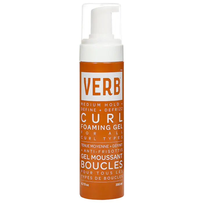 Verb Curl Foaming Gel - Define & Anti-Frizz Styling Gel for Curly Hair | Lightweight Hold, Hydration & Shine | Perfect for Wash-and-Go, Twist Outs & Bouncy Curls