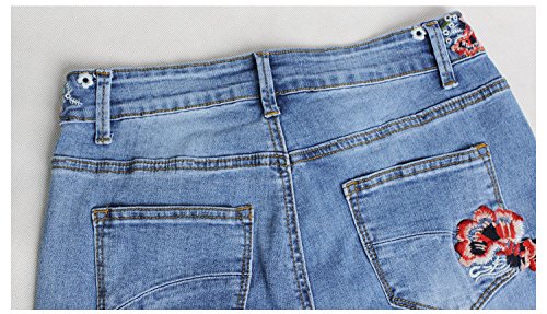 Women's Embroidered Bell Bottom Jeans - Stretchy Flared Wide Leg Denim Pants for Casual & Boho Style | Perfect for Music Festivals, Date Nights & 70s Retro Outfits