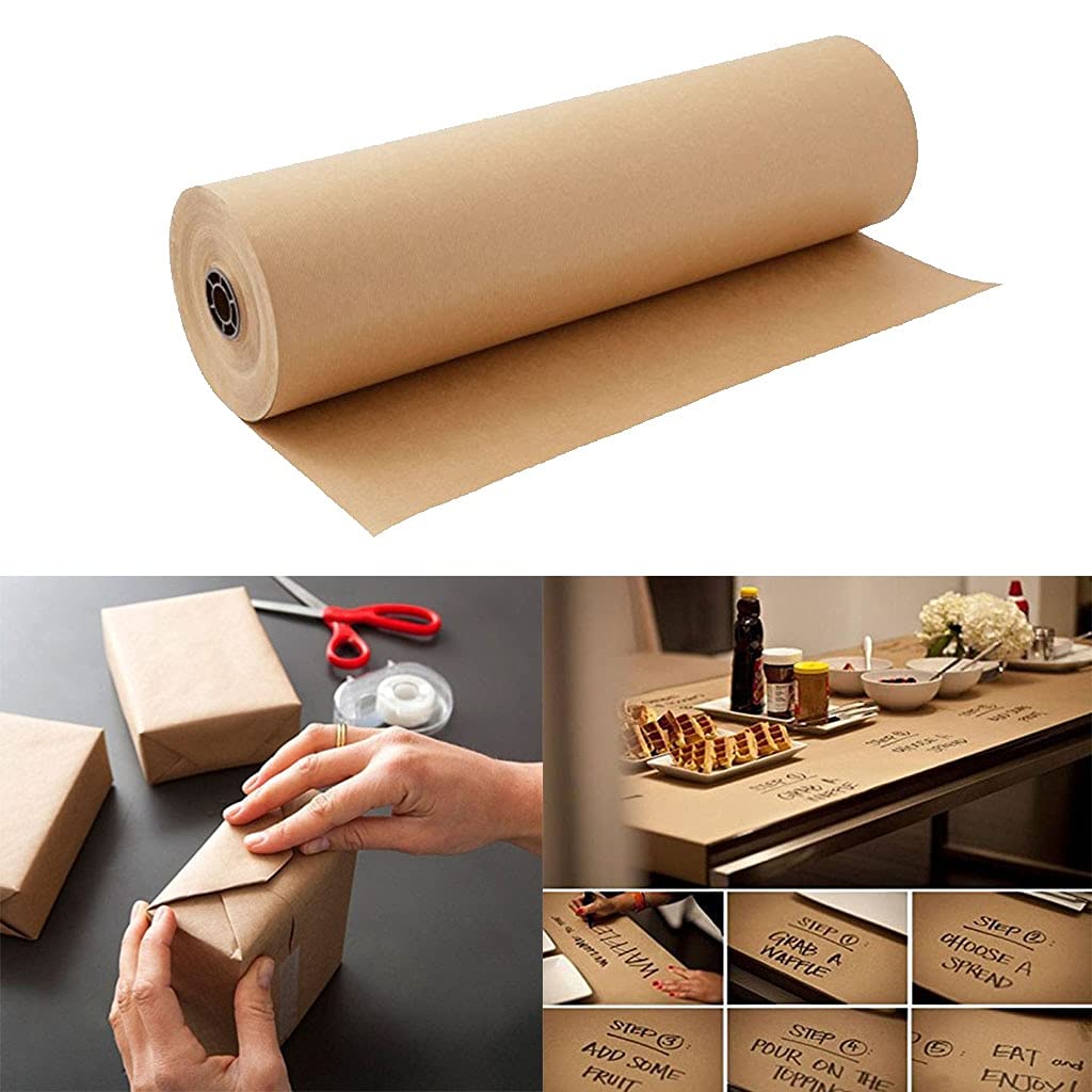 30 Meters Brown Kraft Wrapping Paper Roll - Natural Eco-Friendly Gift Wrapping Paper for Bouquets, Wedding, Birthday Party Decorations - Perfect for Floral Arrangements, DIY Crafts and Present Wrapping