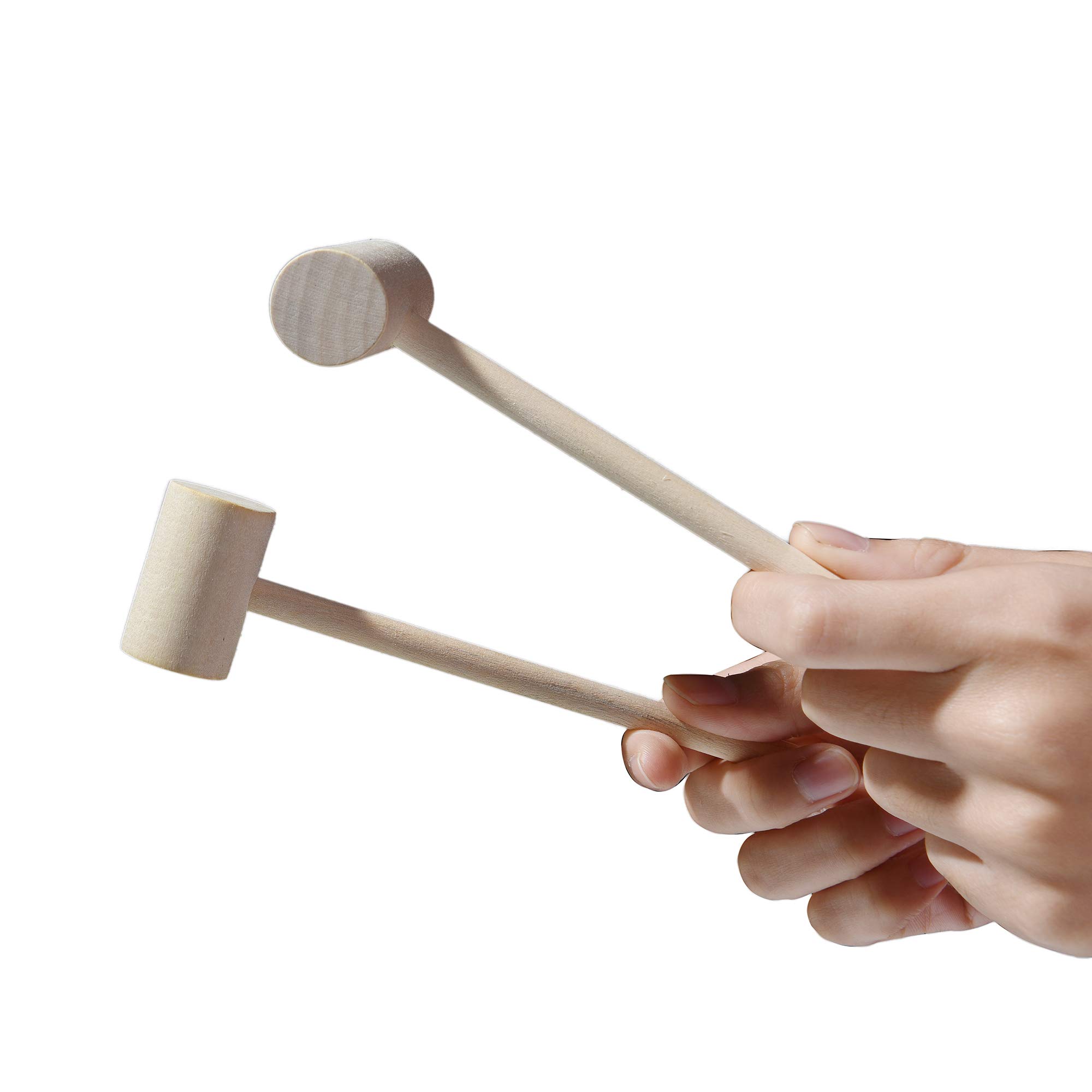 18-Piece Wooden Breakable Heart Hammers for Chocolate & Candy - Small Wooden Mallets for Baking, Party Favors, Valentine's Day Gifts & DIY Dessert Decorations