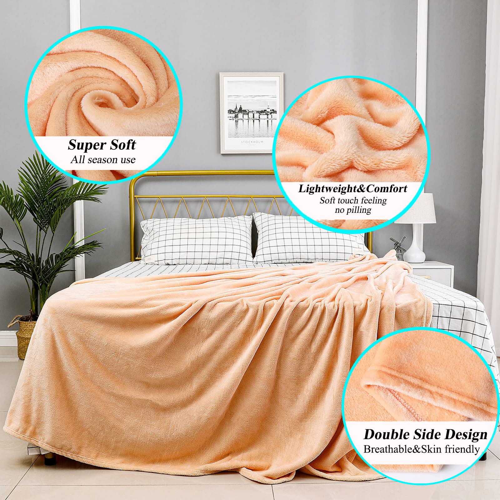 JIAHANNHA Fleece Blanket Twin Size 60