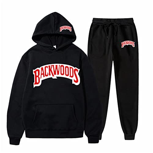 **Men's Backwoods Hoodie & Sweatpants Set - Casual Winter Jogging Suit, Streetwear Tracksuit for Gym, Lounge & Outdoor Activities**