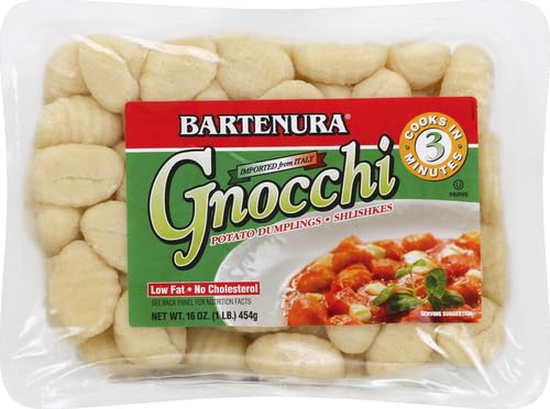 Bartenura Gnocchi Potato Dumplings 16oz - Authentic Italian Pasta for Dinner, Lunch & Family Meals | Ready to Cook & Serve