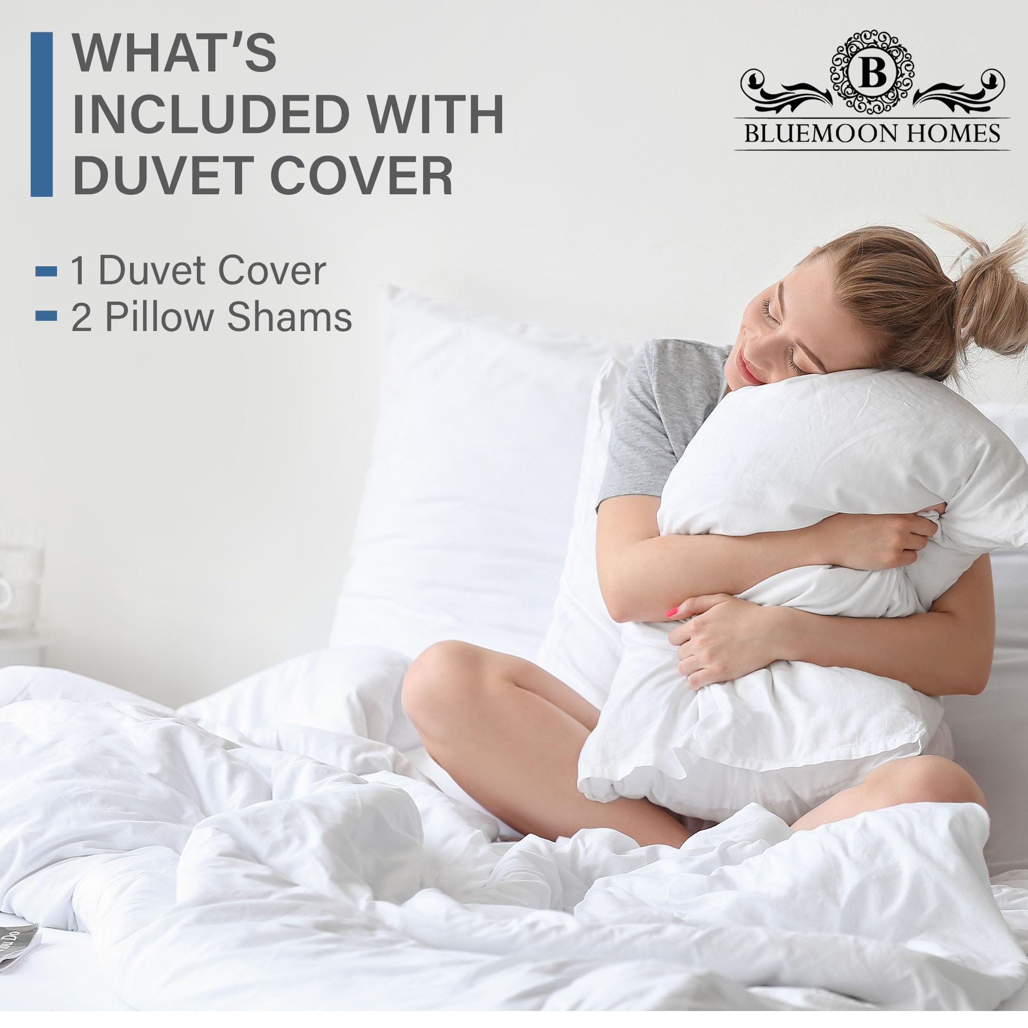 Premium 1000 Thread Count Egyptian Cotton Duvet Cover King Size Set - 3 Piece (1 Duvet Cover + 2 Pillow Shams) | Long Staple, Silky Soft & Breathable with Zipper Closure | All Season Luxury Bedding for Comforters in Silver Grey | Perfect for Master Bedroom, Guest Room & Hotel Style Decor