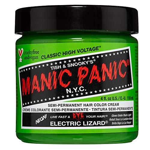 MANIC PANIC Electric Lizard Semi-Permanent Hair Dye - Vegan & Cruelty-Free Green Hair Color for Vibrant Looks - Perfect for Cosplay, Halloween & Bold Fashion Statements