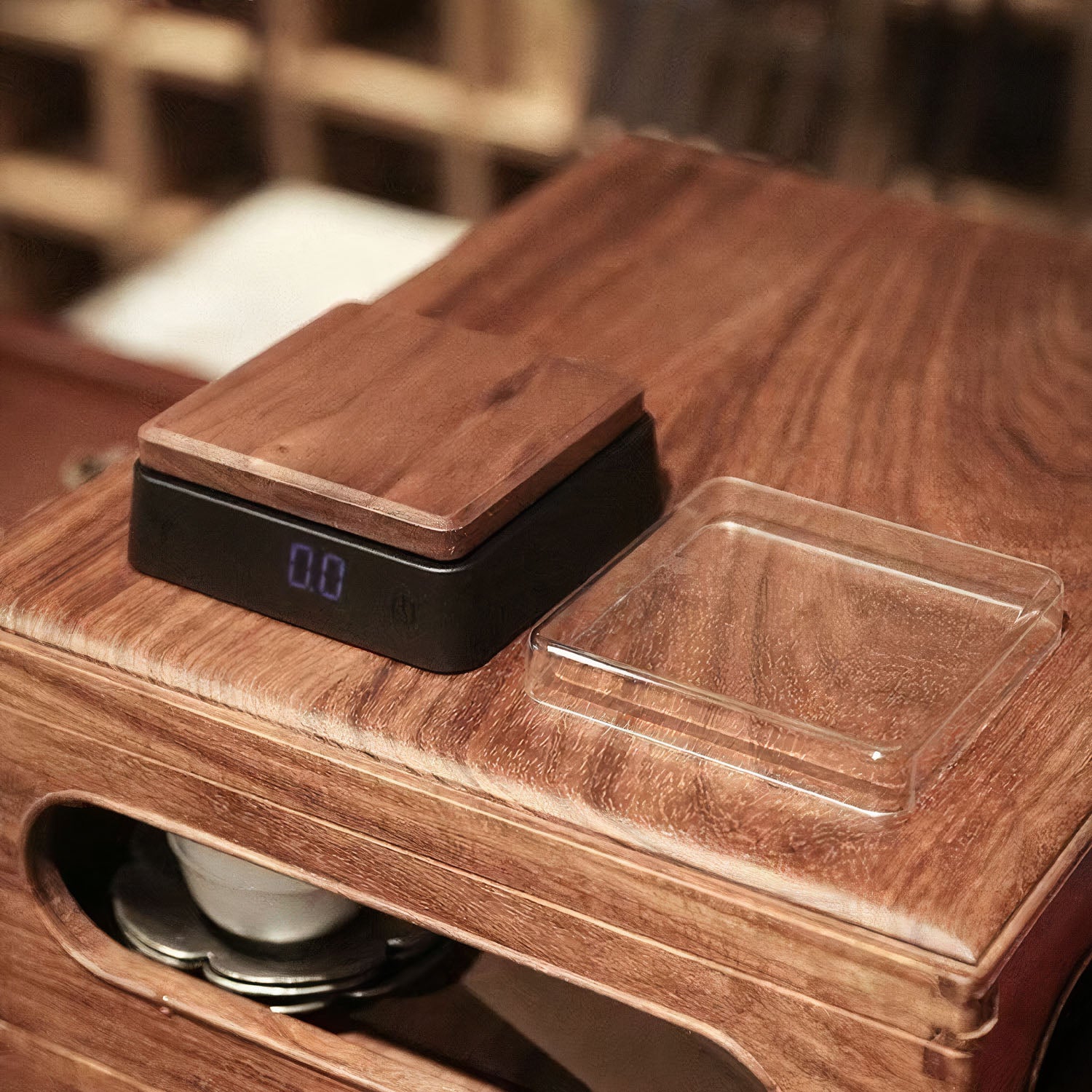 Premium Solid Wood Digital Kitchen Scale for Precise Tea & Coffee Brewing - Perfect for Home Baristas & Gourmet Cooking