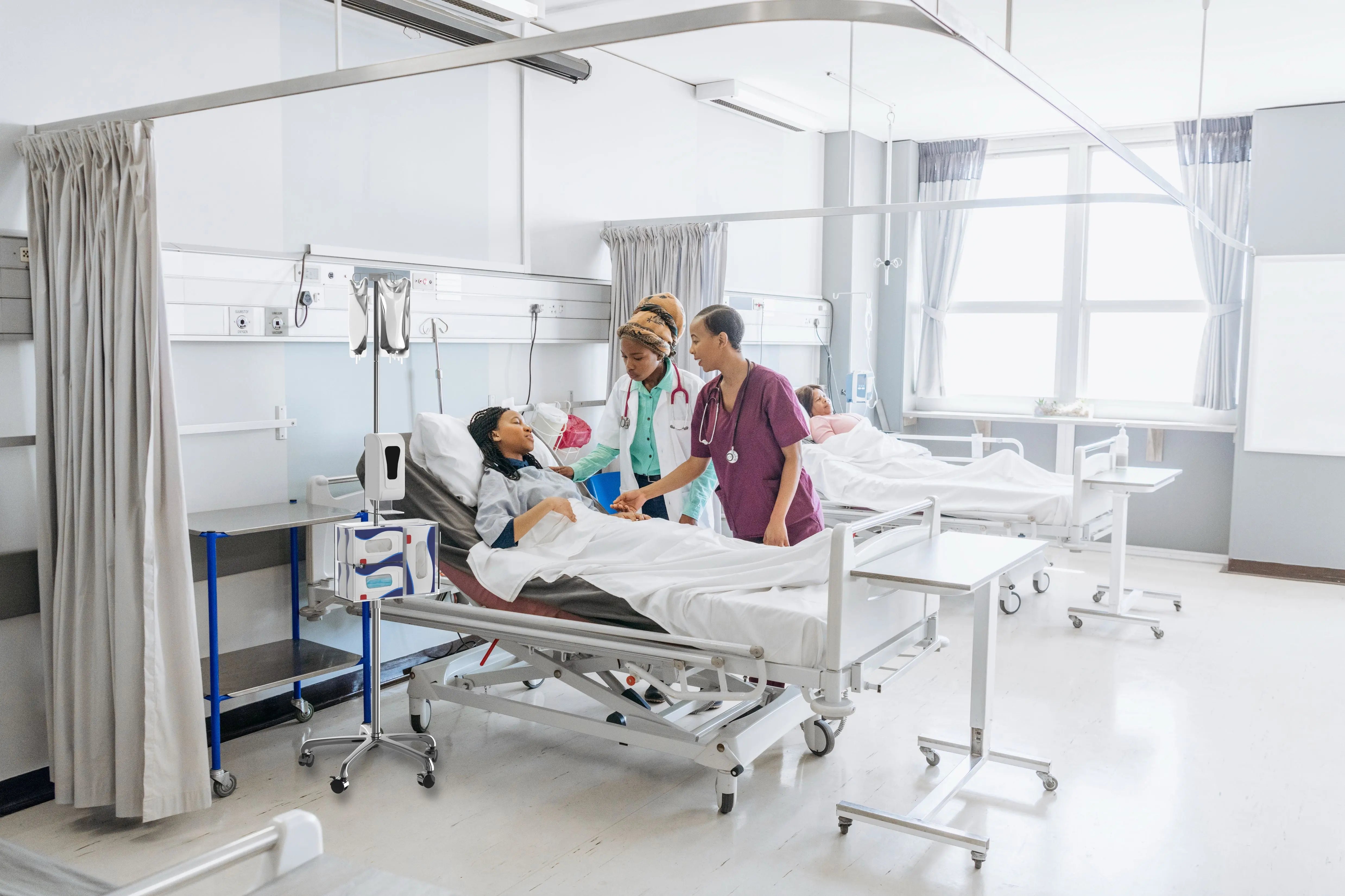 Adjustable Rolling IV Pole Stand with Wheels - Heavy Duty Medical Floor Stand for IV Bags & Equipment - Ideal for Hospitals, Clinics & Home Healthcare Use